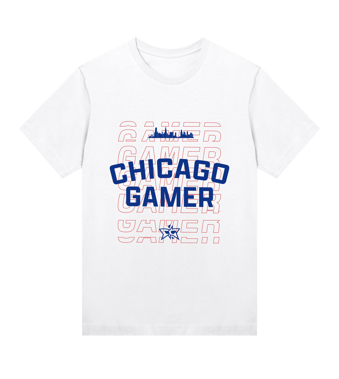 W - Chicago Gamer Skyline Tee - Blue