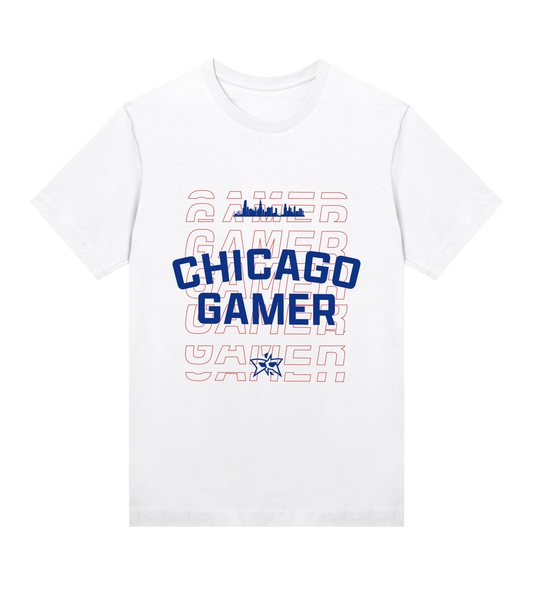 W - Chicago Gamer Skyline Tee - Blue